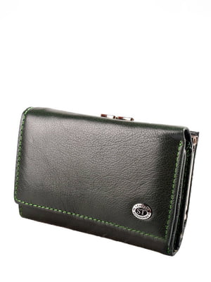 Шкіряний зелений гаманець | 6736818