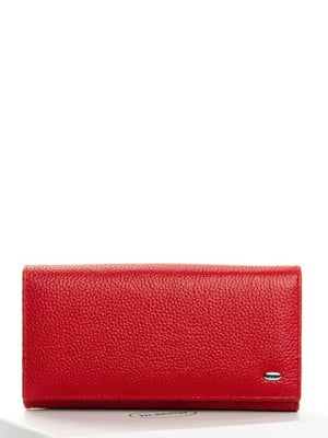 Шкіряний червоний гаманець із візитницею | 6736878