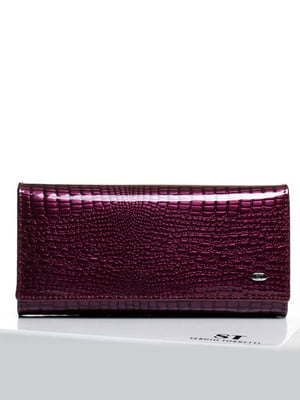 Шкіряний фіолетовий гаманець на магнітах | 6736944
