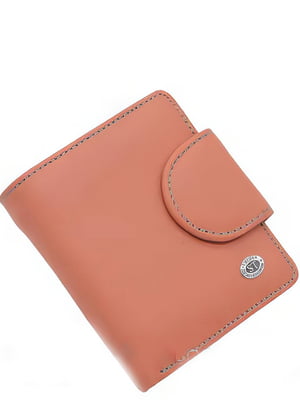 Шкіряний рожевий гаманець на магніті | 6737065
