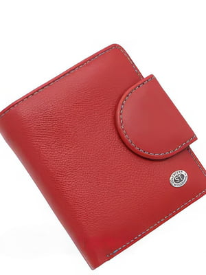 Шкіряний червоний гаманець на магніті | 6737067