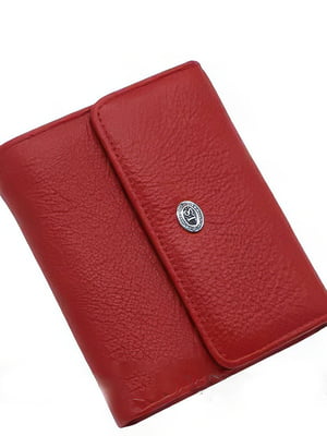 Шкіряний червоний гаманець на магніті | 6737087