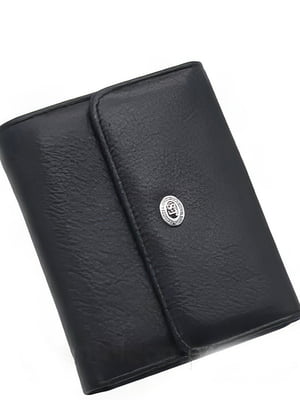 Шкіряний чорний гаманець на магніті | 6737089