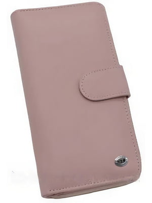 Шкіряний рожевий гаманець на блискавці | 6737118