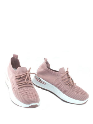 Розовые текстильные кроссовки | 6737396