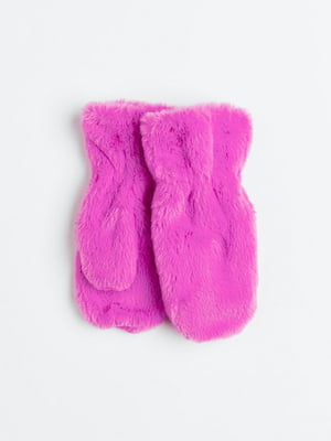 Рукавиці рожеві з пухнастою тканиною та флісовою підкладкою | 6684867
