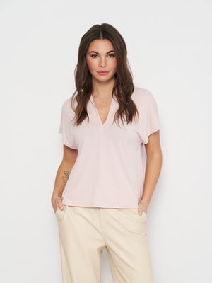 Блуза розовая из воздушного крепового трикотажа | 6685037