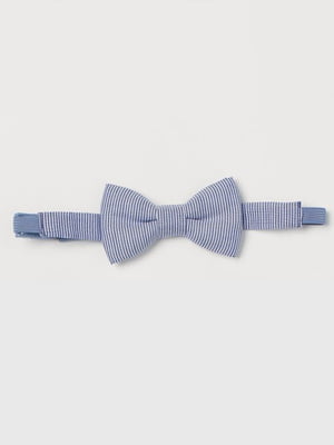 Краватка-метелик біло-блакитна з регульованим еластичним ремінцем | 6685071