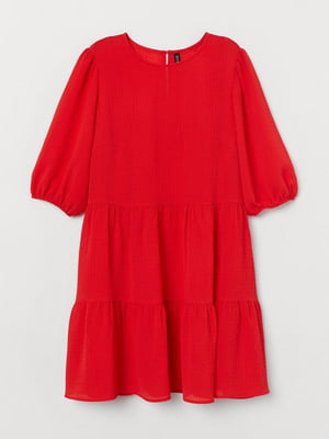Платье-трапеция красное из креповой ткани | 6685110