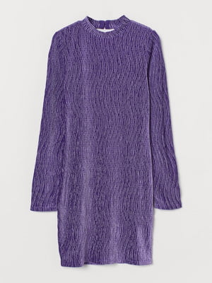 Облегающее фиолетовое платье из суперэластичного жатого велюра с блеском | 6685126