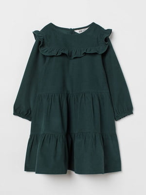 Платье темно-зеленое вельветовое | 6685129