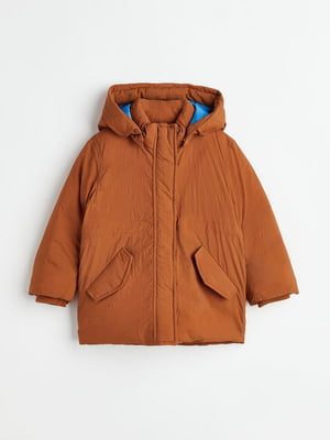 Утеплена нейлонова куртка світло-коричневого кольору | 6708691