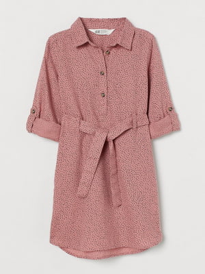 Платье-рубашка розовое с принтом | 6708791