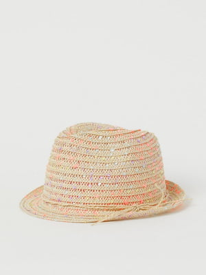 Плетений бежевий солом'яний капелюх | 6708793