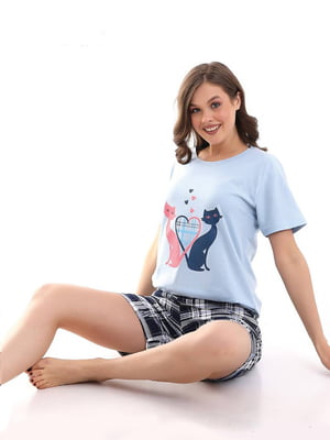 Трикотажна піжама: футболка і шорти | 6737752