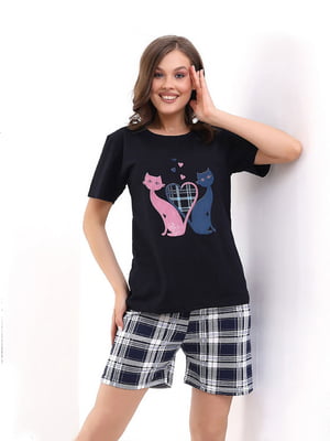 Трикотажна піжама: футболка і шорти | 6737753
