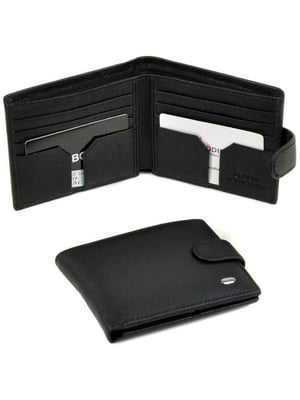 Черный кожаный кошелек-портмоне | 6741081