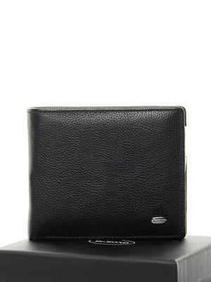 Чорний шкіряний гаманець із затискачем на магніті | 6741101