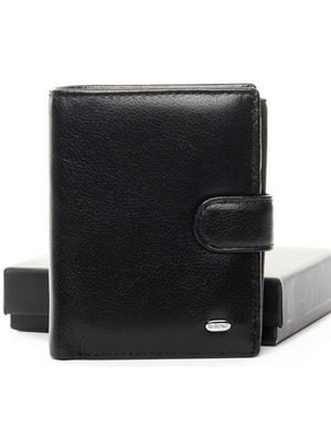 Чорний шкіряний гаманець-портмоне | 6741166