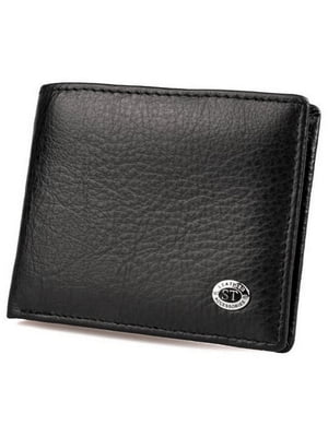 Чорний шкіряний гаманець із затискачем на магніті | 6741225