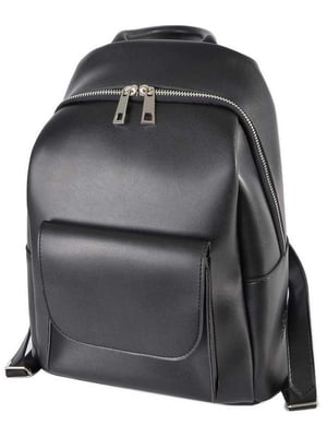 Черный рюкзак с накладным карманом | 6741432