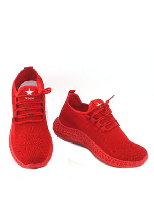 Текстильні червоні кросівки | 6756465