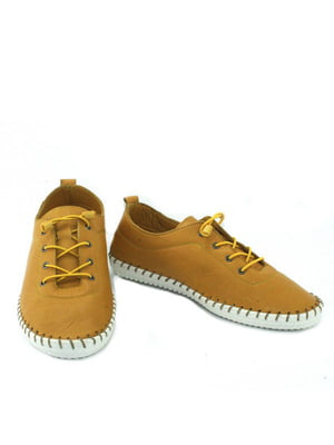 Желтые кожаные кроссовки | 6756484
