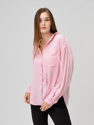 Рожева асиметрична сорочка-блуза | 6738945