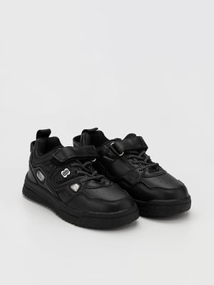 Чорні кросівки з екошкіри | 6739608