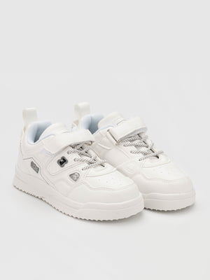 Білі кросівки з екошкіри на липучці | 6739951