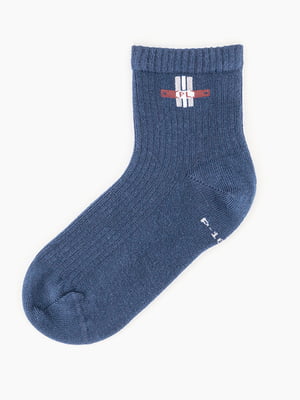 Сині шкарпетки з принтом | 6740004