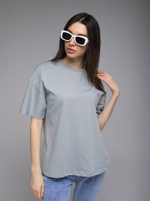Базова бавовняна футболка оливкового кольору | 6743352