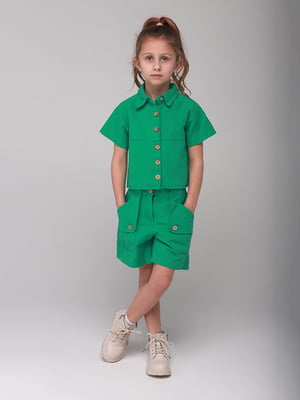Костюм зелений: сорочка та шорти | 6746054