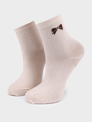 Бежеві шкарпетки з малюнком (14-16 р.) | 6738118