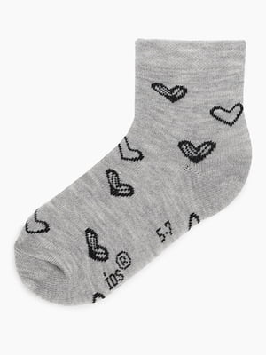 Шкарпетки сірі з принтом | 6739028