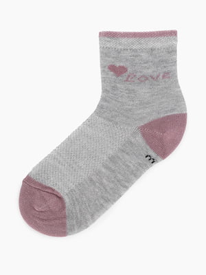 Шкарпетки сірі з принтом | 6739208