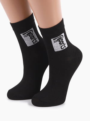Шкарпетки чорні з принтом | 6739242