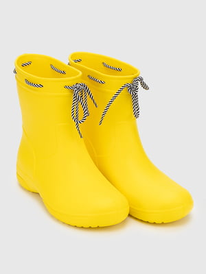 Чобітки гумові жовті з шнурівкою | 6739942