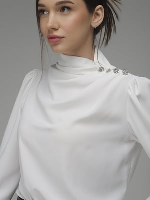 Блуза однотонна біла | 6740099