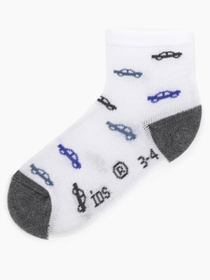 Шкарпетки білі з принтом | 6742722