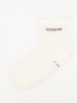 Шкарпетки (18-20) кремового кольору з принтом | 6743601
