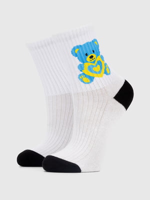 Шкарпетки (16-18) білі з принтом “Ведмедик” | 6743733
