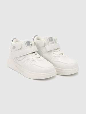 Білі кросівки з екошкіри на липучці | 6744321