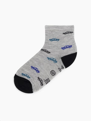 Шкарпетки сірі з принтом | 6747492