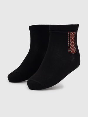 Шкарпетки чорні з орнаментом | 6739879