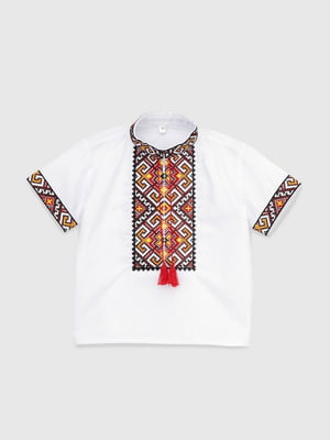 Сорочка з вишивкою  “ФІЛІП” біла у візерунок | 6747787