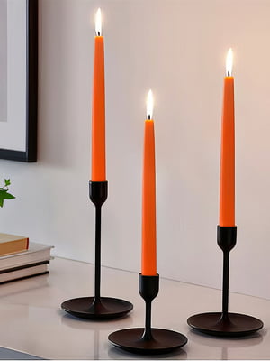 Свічка без аромату помаранчева (25 см) | 6759087