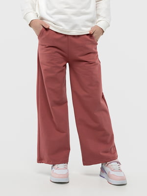 Спортивні розкльошені штани пудрового кольору з кишенями | 6737800