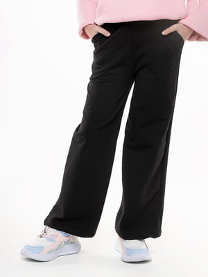 Чорні розкльошені спортивні штани з кишенями | 6739039