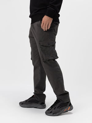 Сірі штани карго з накладними кишенями | 6744101